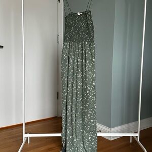 Francesca’s Green Floral Jumpsuit
